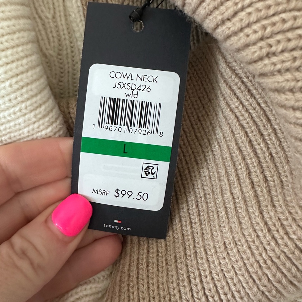 Tommy Hilfiger Colorblock Cowl Neck Sweater NWT Size L - Picture 5 of 10